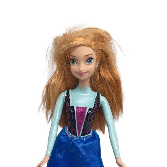 Mattel Disney Frozen Princess Anna Barbie Doll with Fashion Outfit Crown - Picture 14 of 16